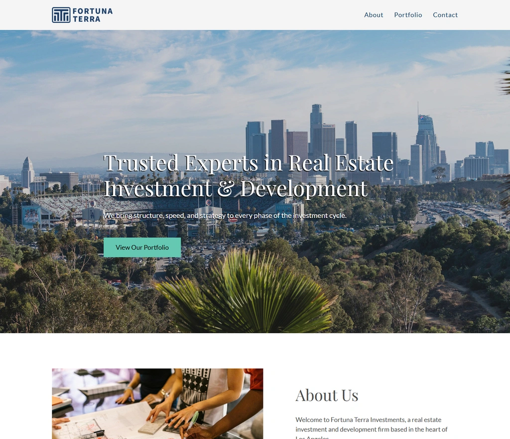 Website example for Fortuna Terra