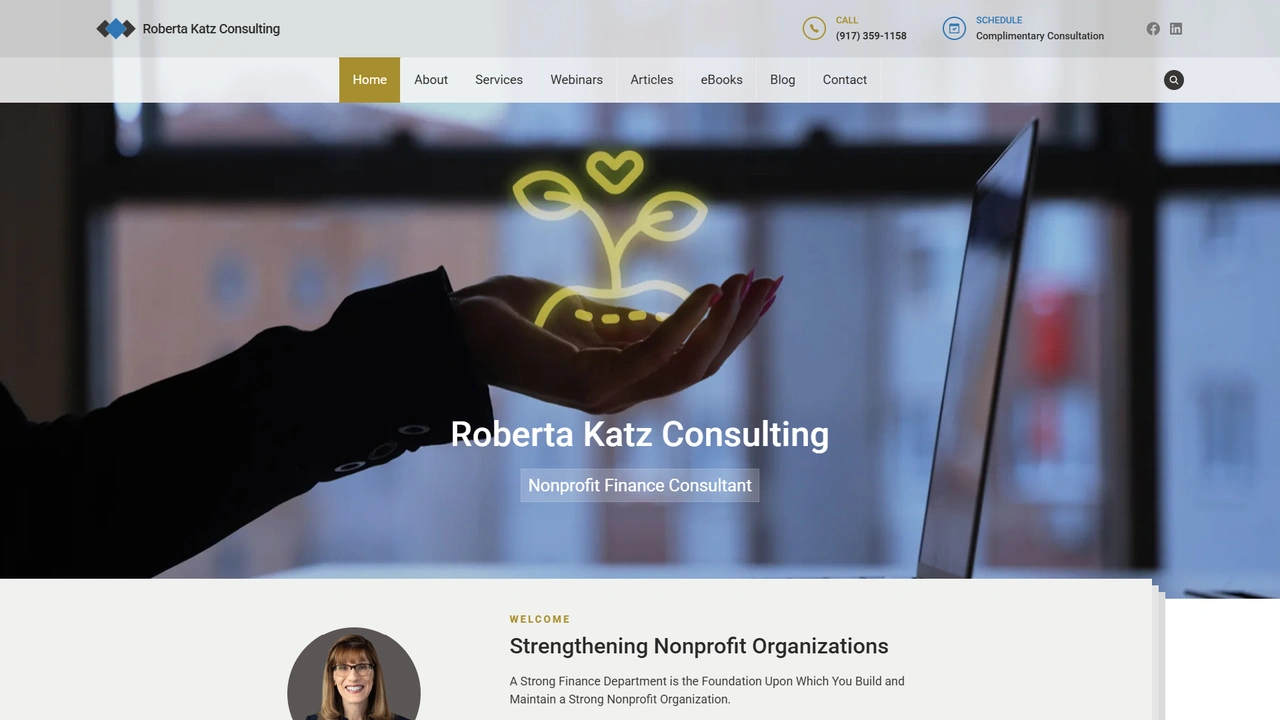 A Professional nonprofit consulting site moved from Weebly to WordPress