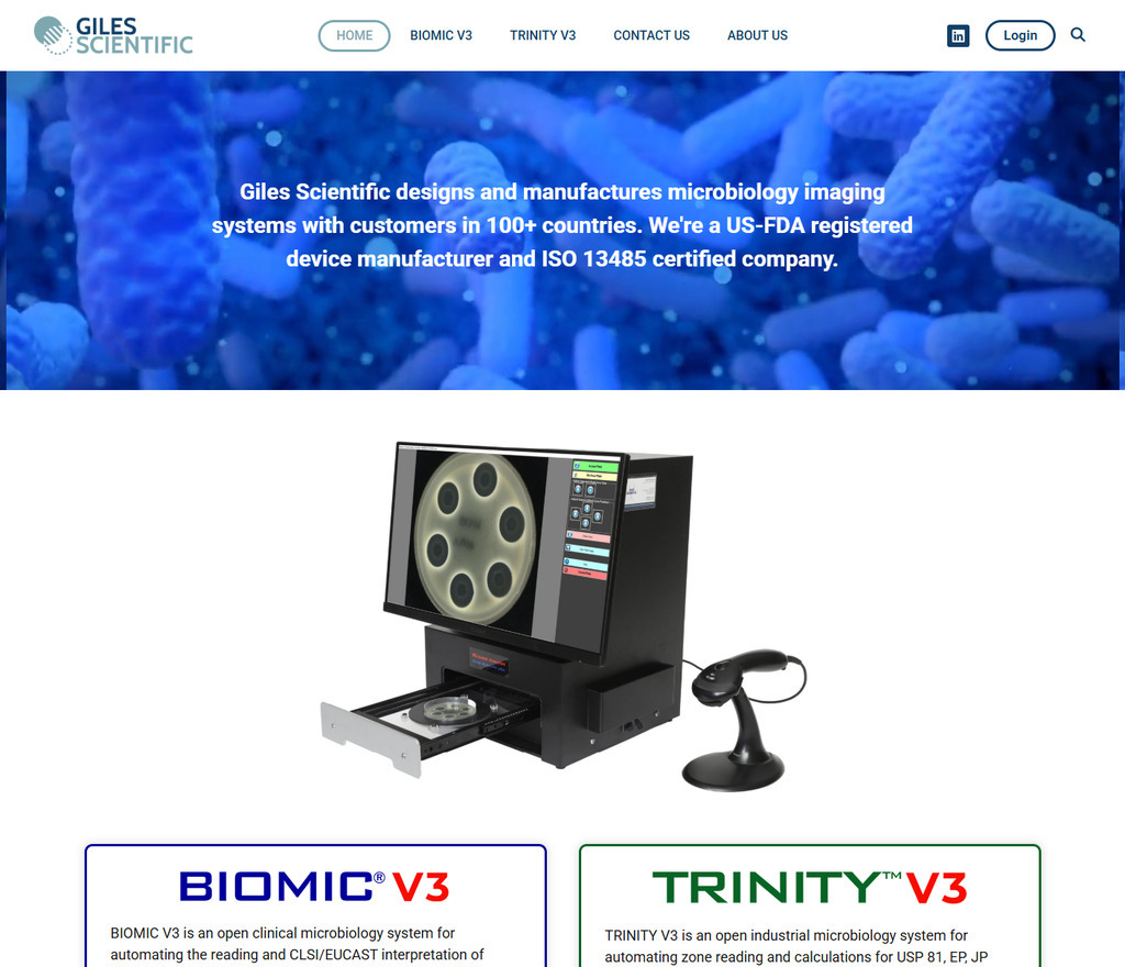 Biomic website after transfer from Weebly to WordPress