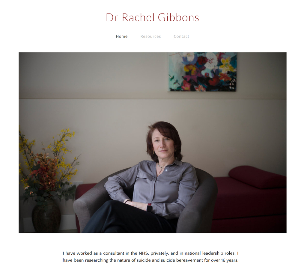 Weebly website of Dr Rachel Gibbons before being transferred to WordPress